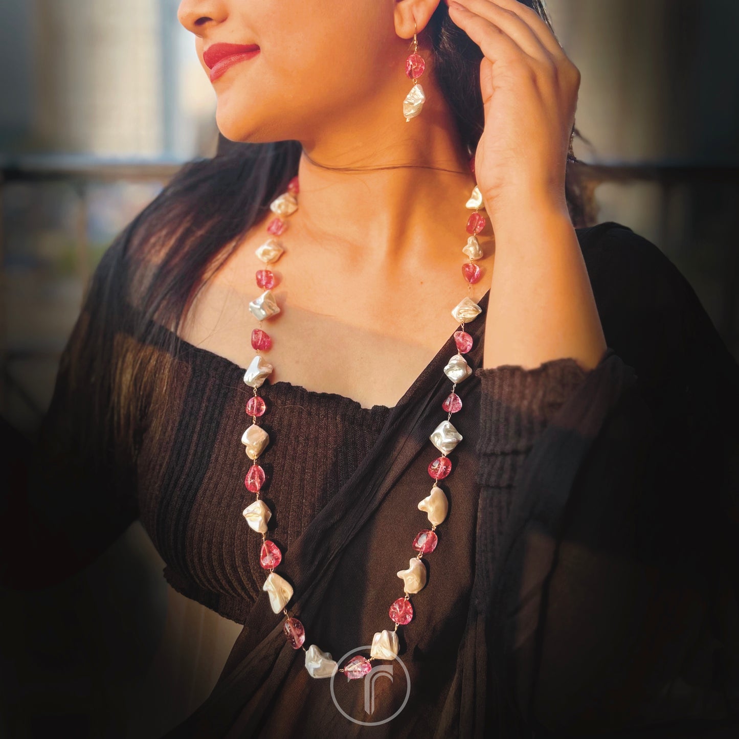 The Eden Necklace Set - Pink