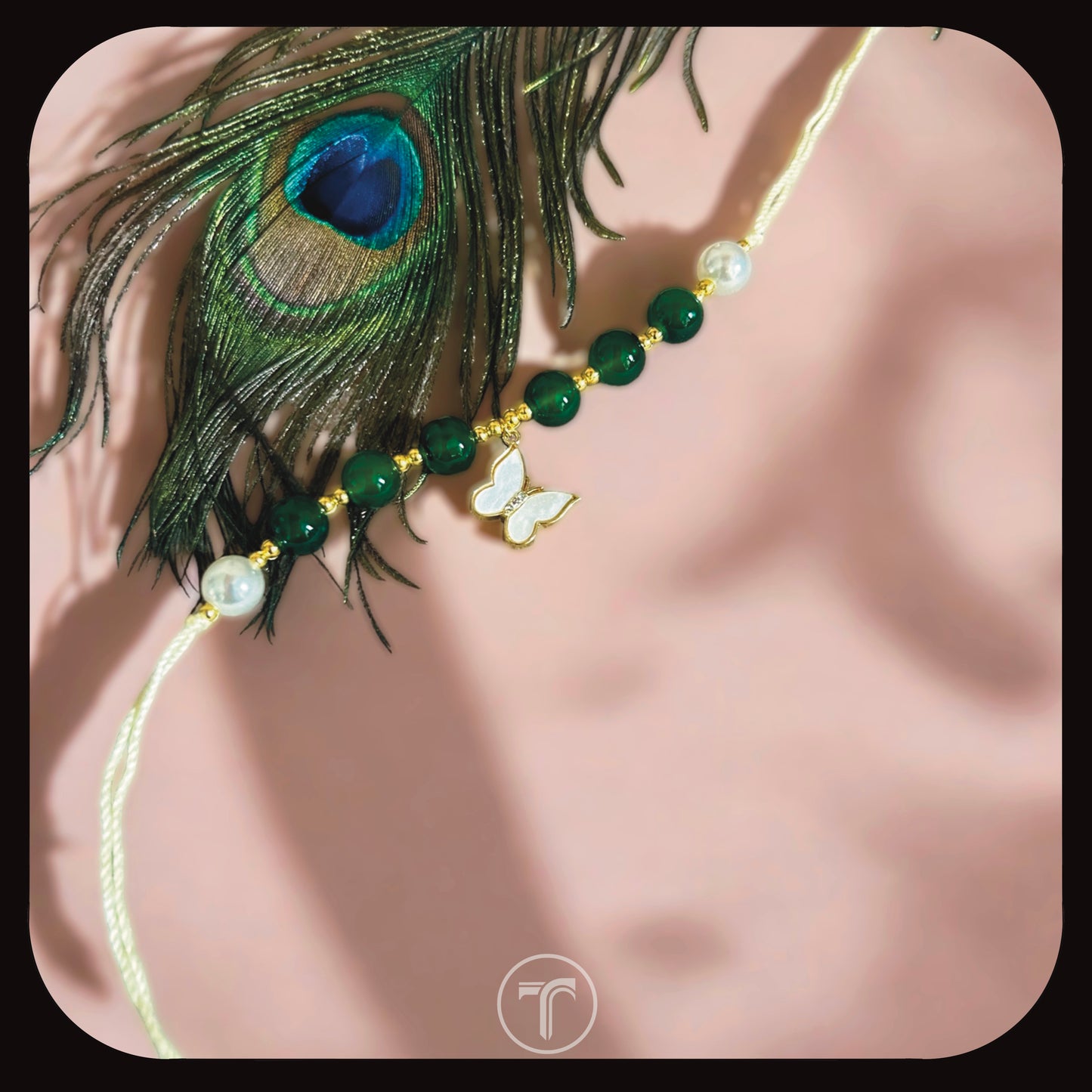 The Emerald Butterfly Charm Rakhi For Him