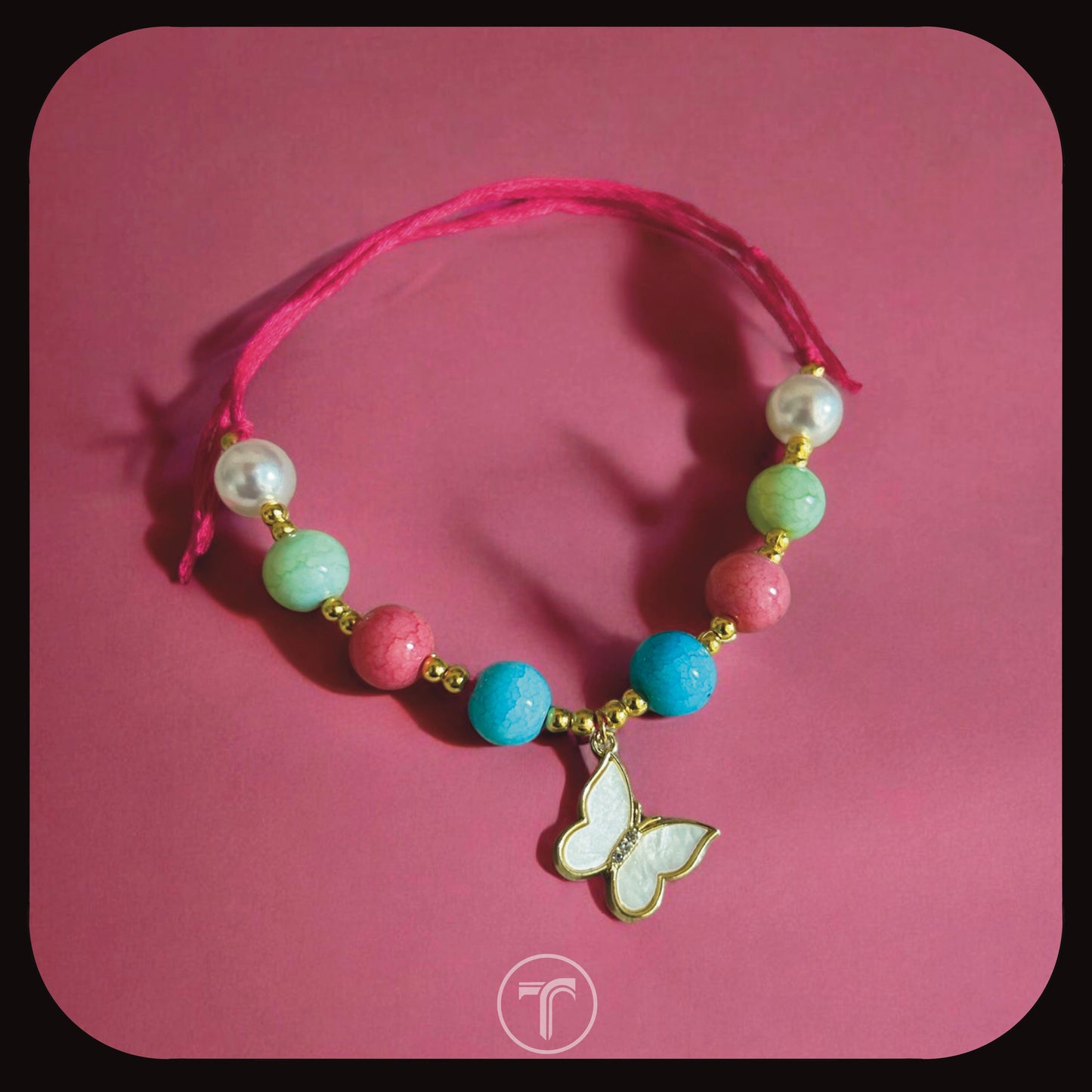 The Multi Color Butterfly Charm Rakhi For Him