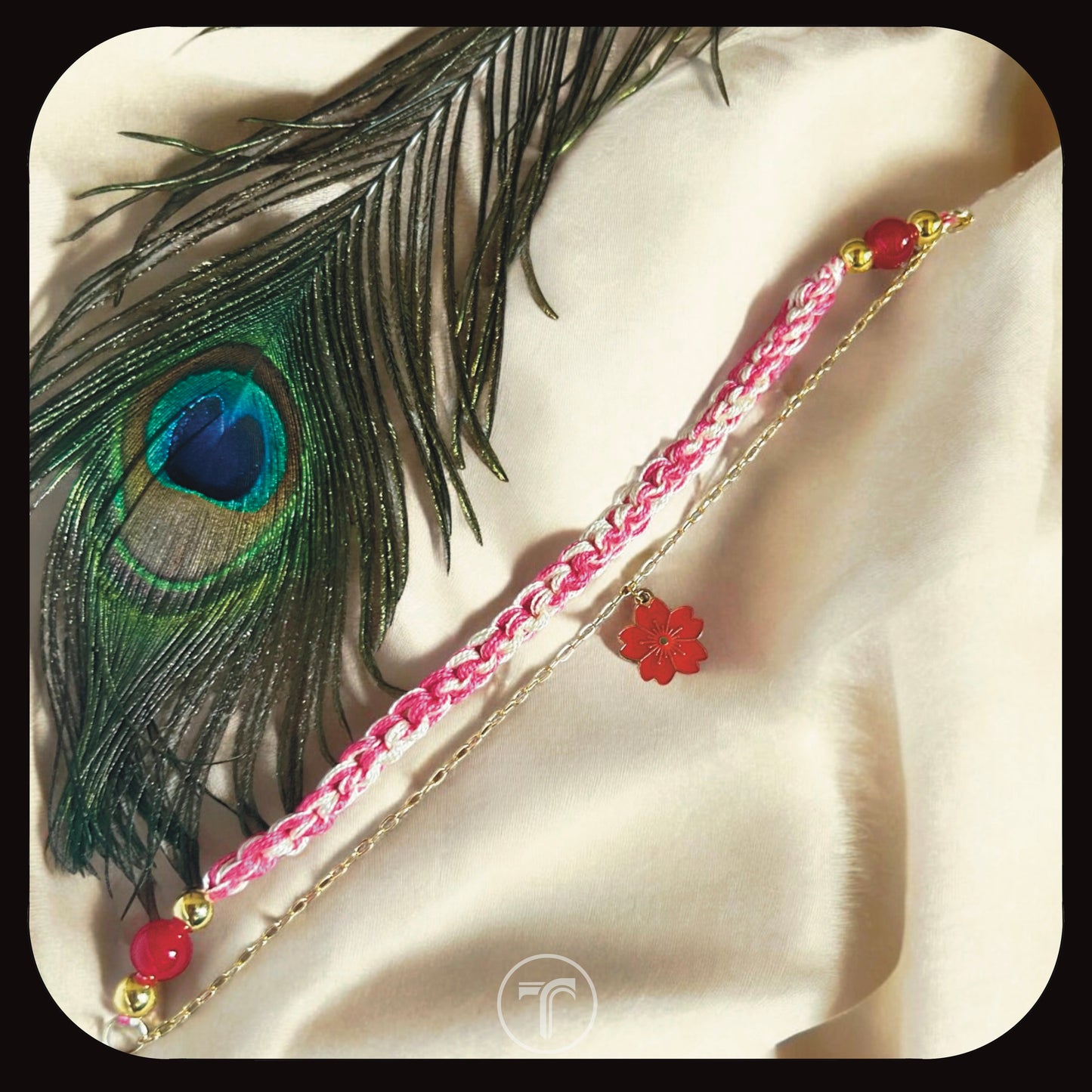 The Red Floral Charm Rakhi For Him