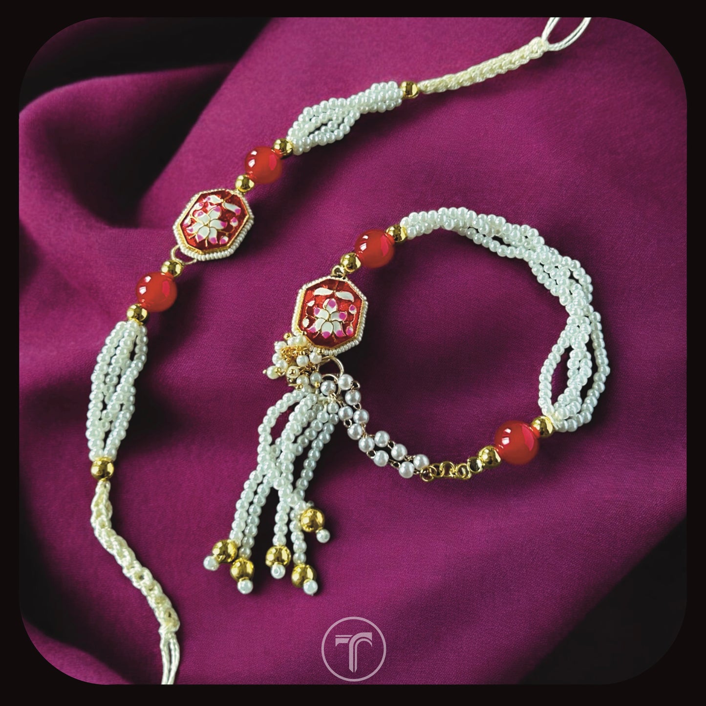 The Lotus Enamel Rakhi Set