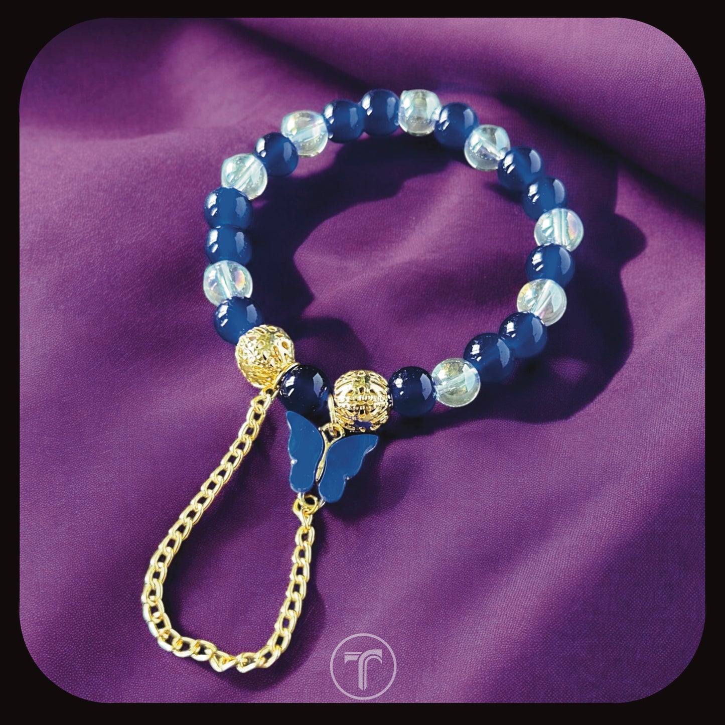 The Butterfly Charm Bracelet- Blue