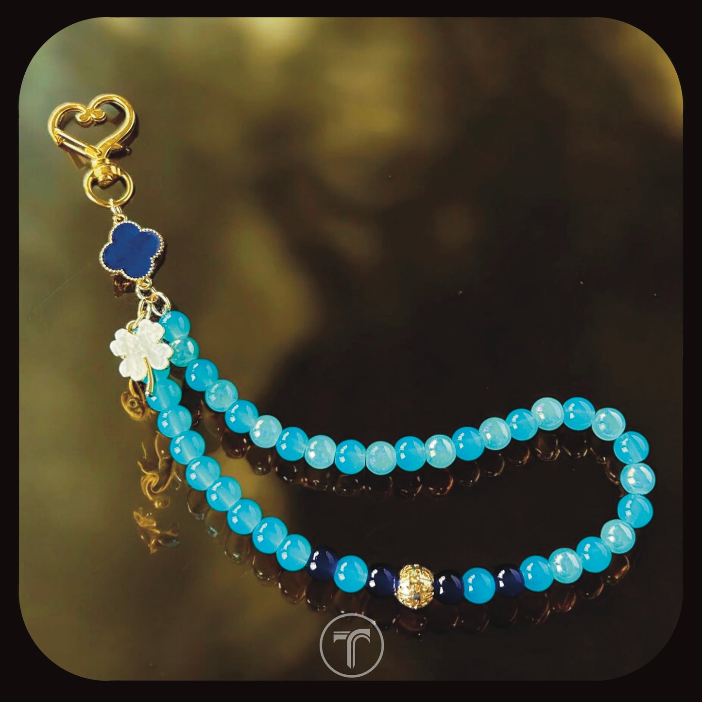The Blue Clover Phone Charm