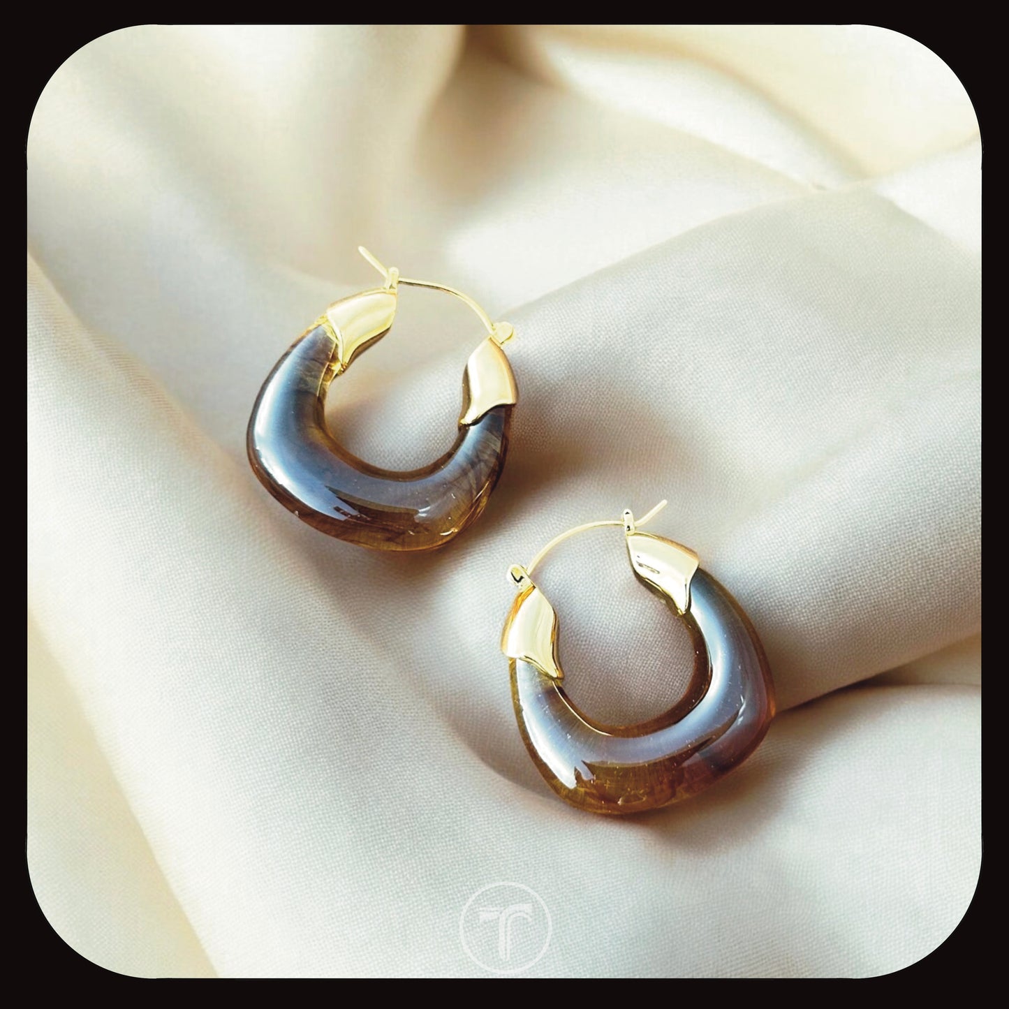 The Thea Amber Hoop Earrings