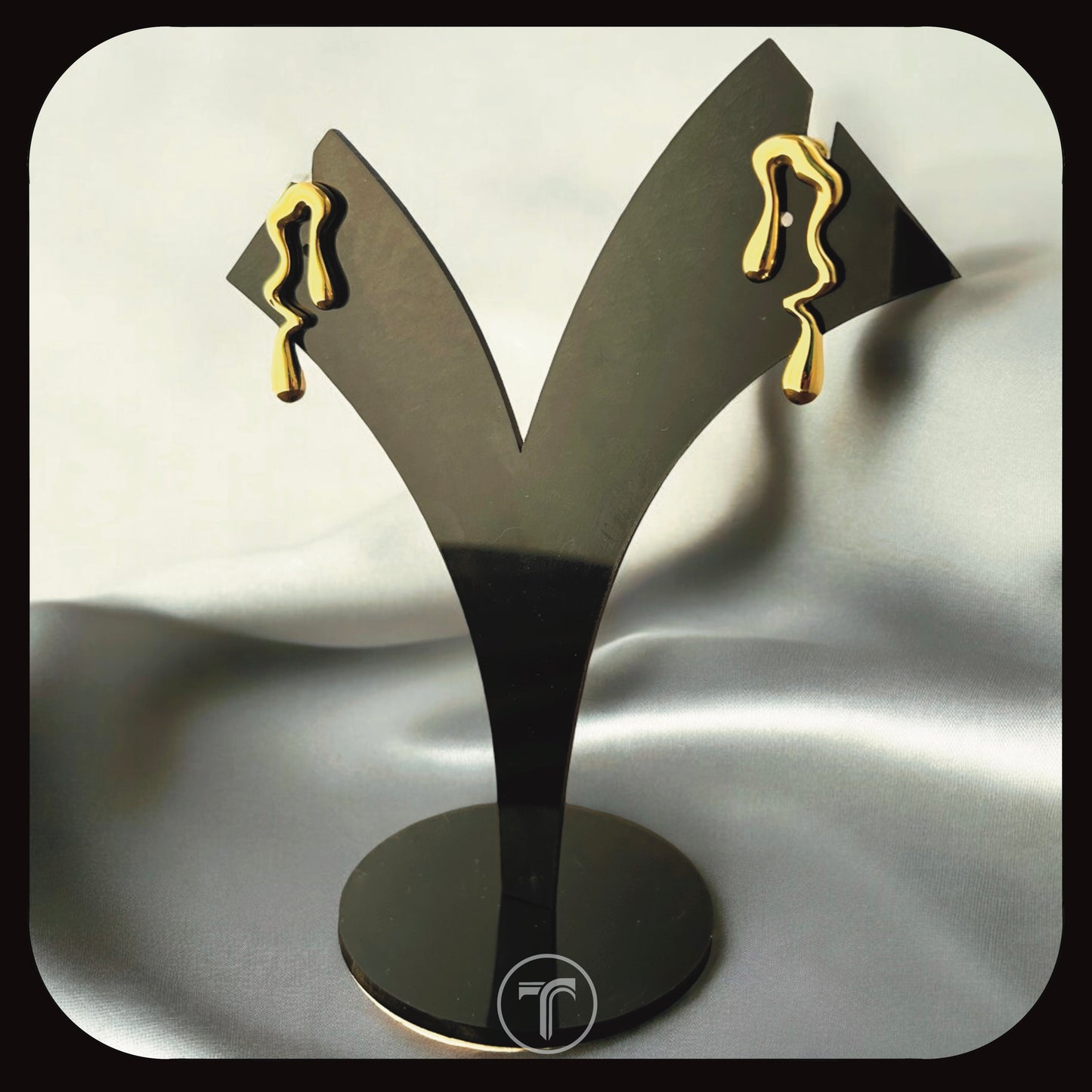 The Molten Gold Drop Stud Earrings
