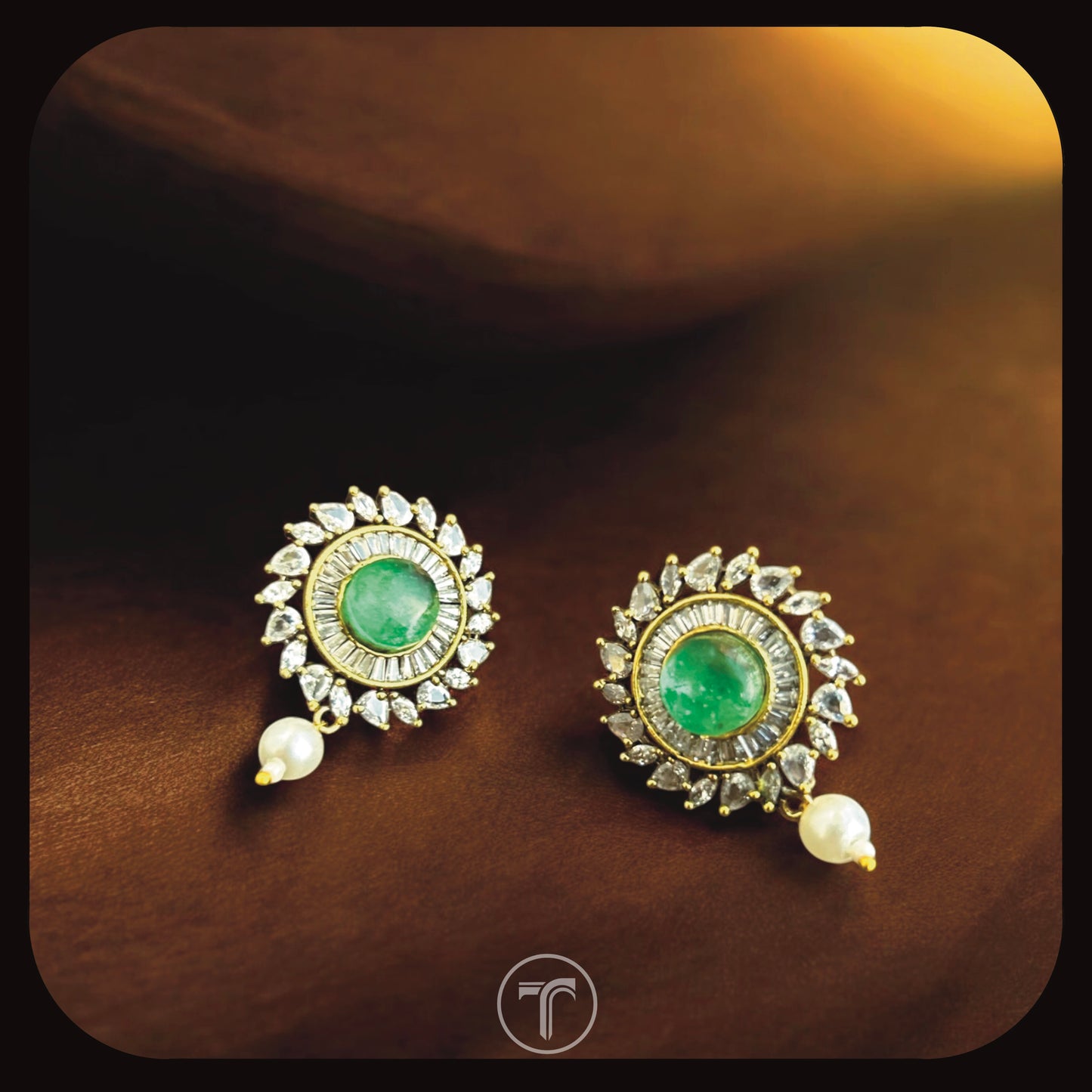 The Rohita Dangler Earrings- Green
