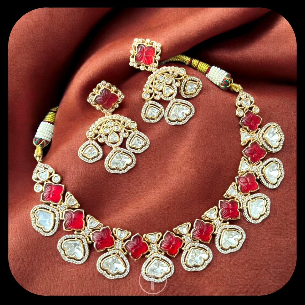 The Dhruti Necklace Set- Red