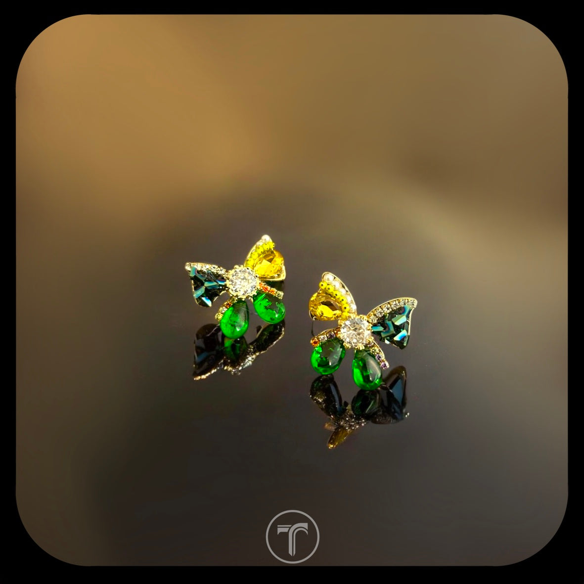 The Crystal Butterfly Ear Studs