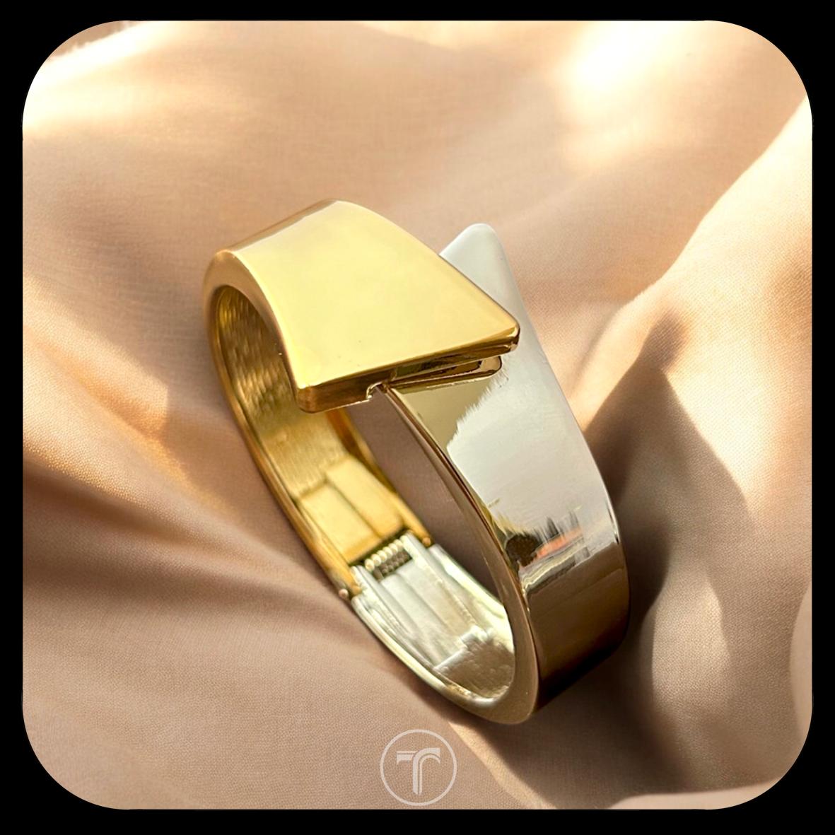 The Daniella Dual-tone Cuff Bangle