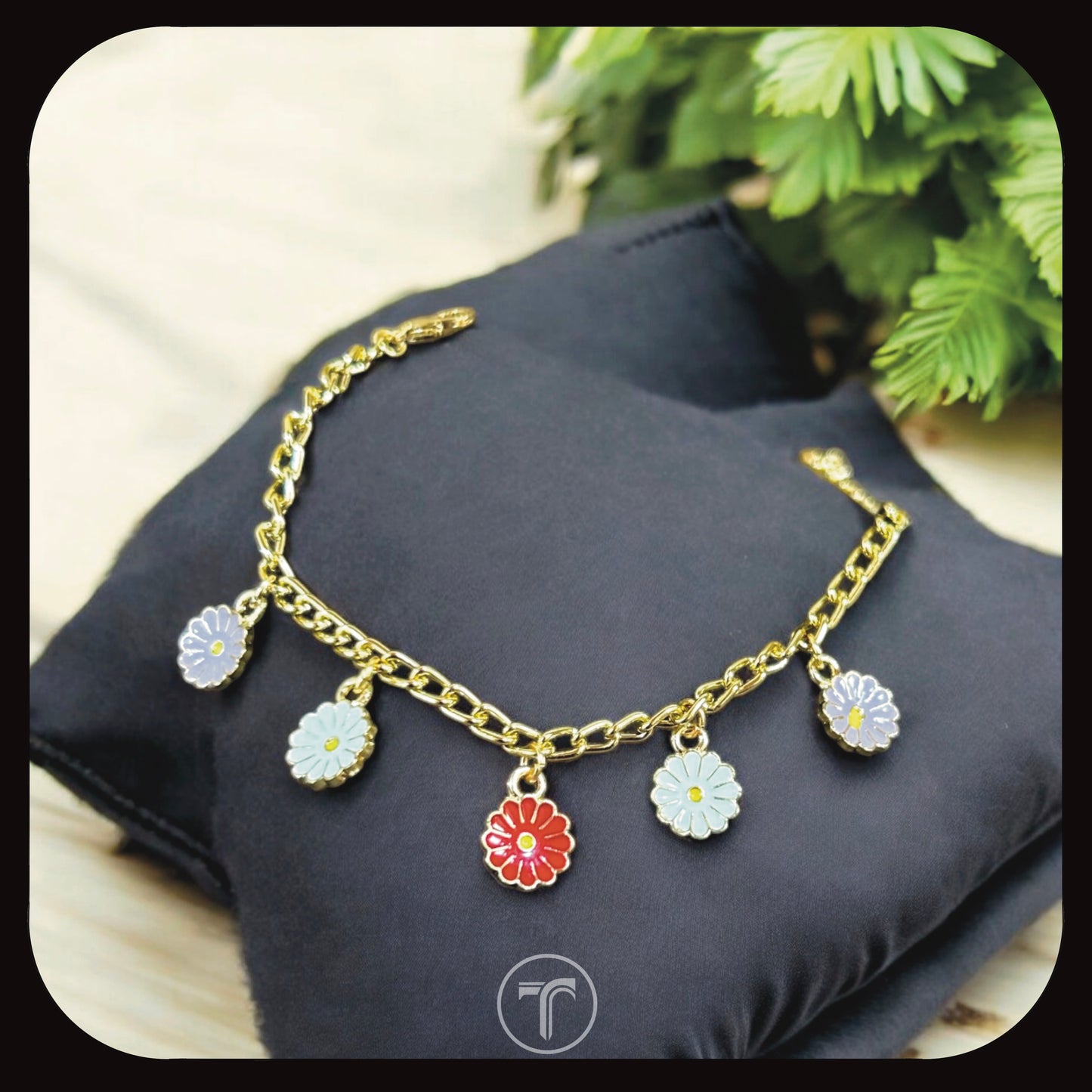 The Multi Color Floral Charm Bracelet