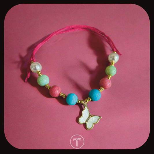 The Multi Color Butterfly Charm Rakhi For Him