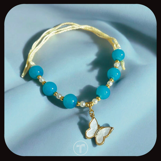 The Turquoise Butterfly Charm Rakhi For Him