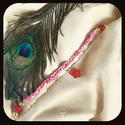 The Red Floral Charm Rakhi For Him