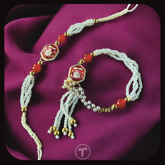 The Lotus Enamel Rakhi Set