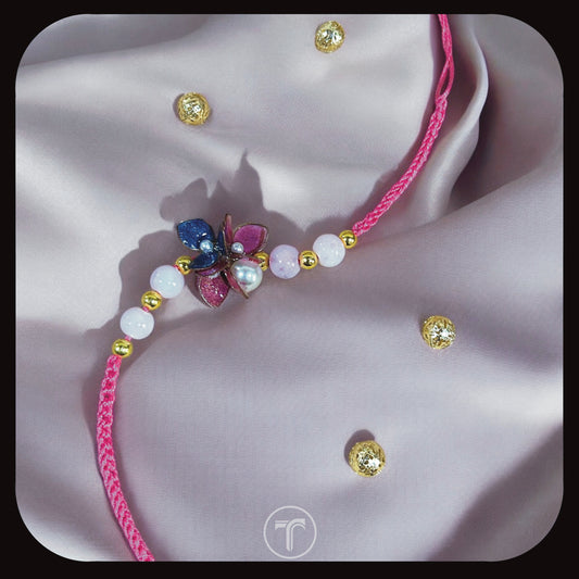The Vibhav Floral Resin Rakhi