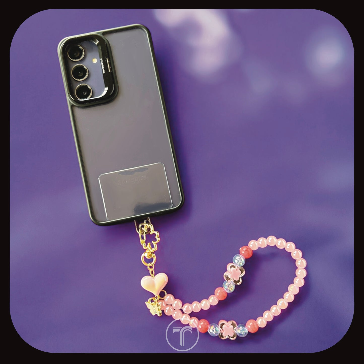 The Pink Hearts Phone Charm