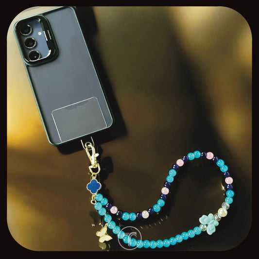 The Blue Clover with Butterfly Phone Charm