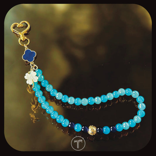 The Blue Clover Phone Charm