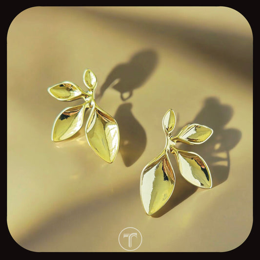 The Golden Flower Ear Studs