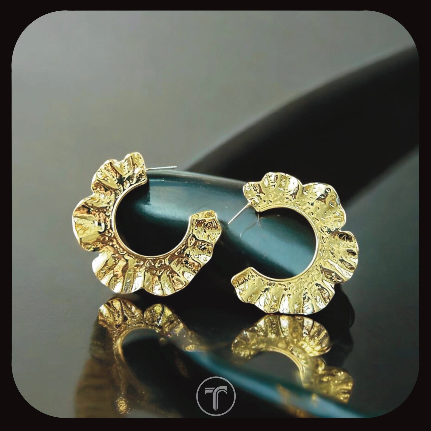 The Golden Frill Hoop Earrings