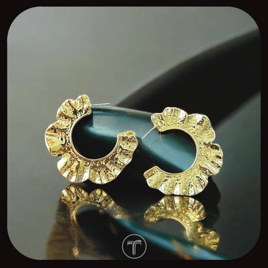 The Golden Frill Hoop Earrings