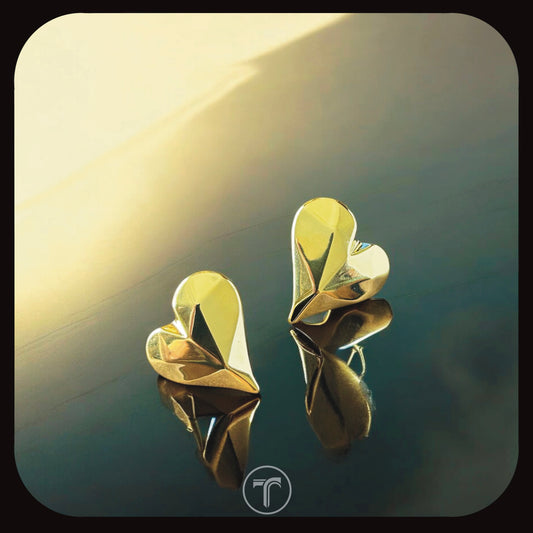 The Origami Heart Ear Studs