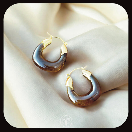 The Thea Amber Hoop Earrings