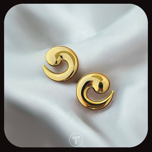 The Golden Swirl Ear Studs