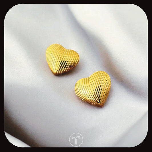 The Hailey Heart Ear Studs