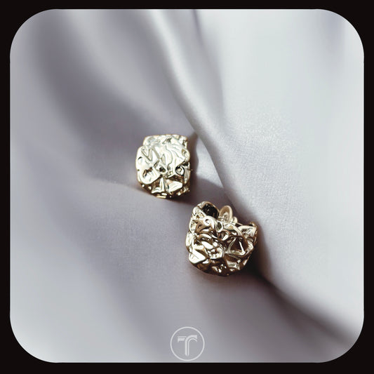 The Molten Hoop Earrings- White Gold