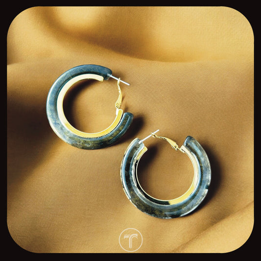 The Greyy Stone Ear Hoops