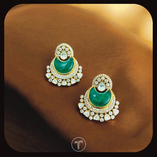 The Hansika Dangler Earrings- Emerald Green