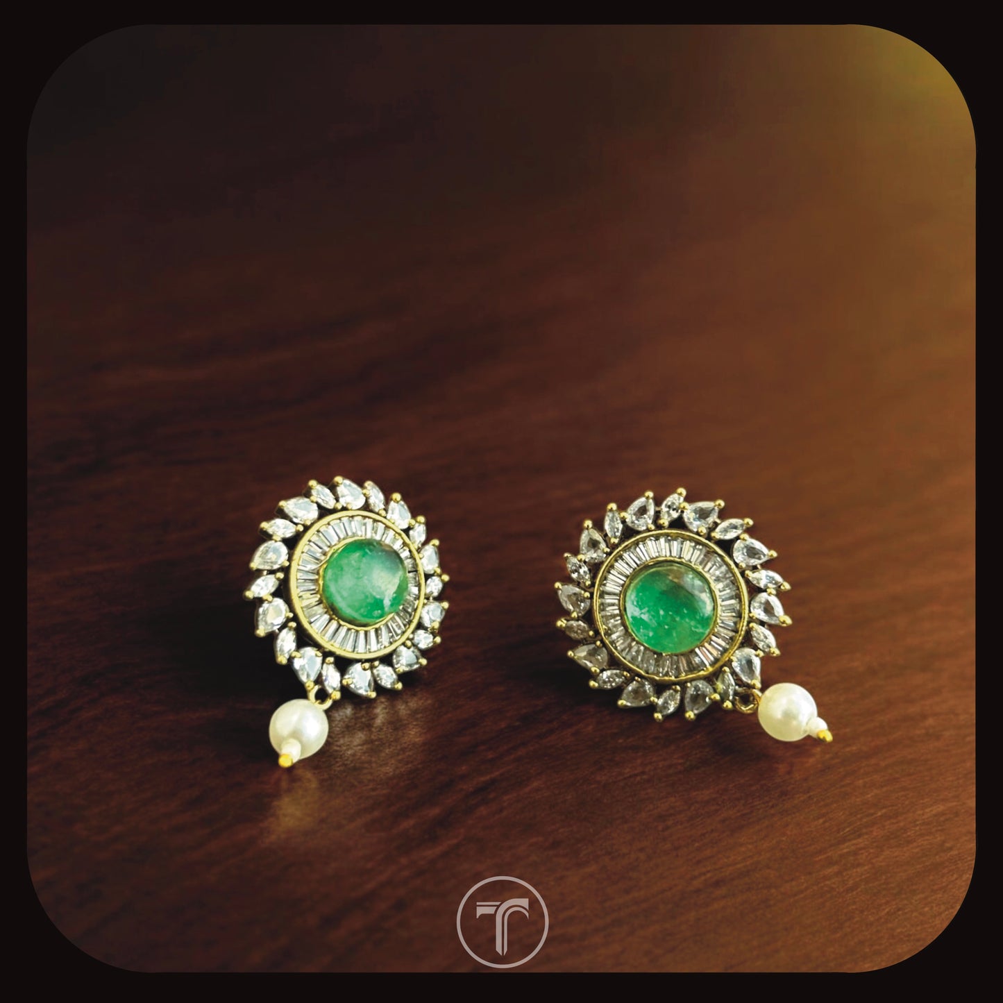 The Rohita Dangler Earrings- Green