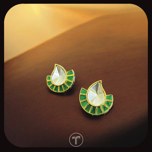 The Jivika Ear Studs- Green