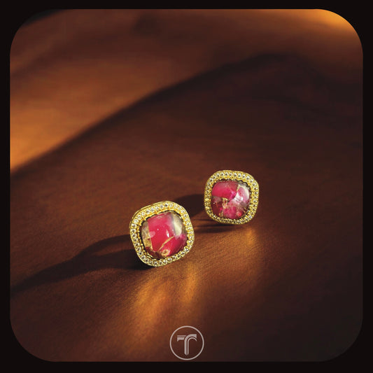 The Janki Ear Studs- Red