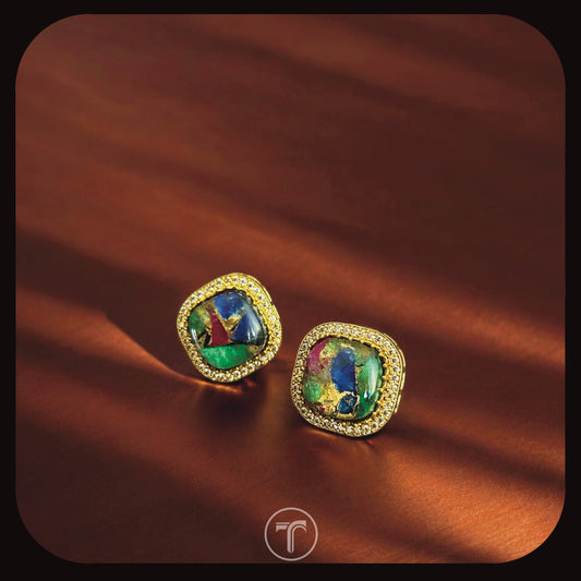 The Janki Ear Studs- Green