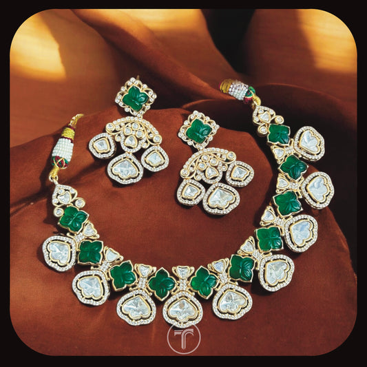 The Dhruti Necklace Set - Green