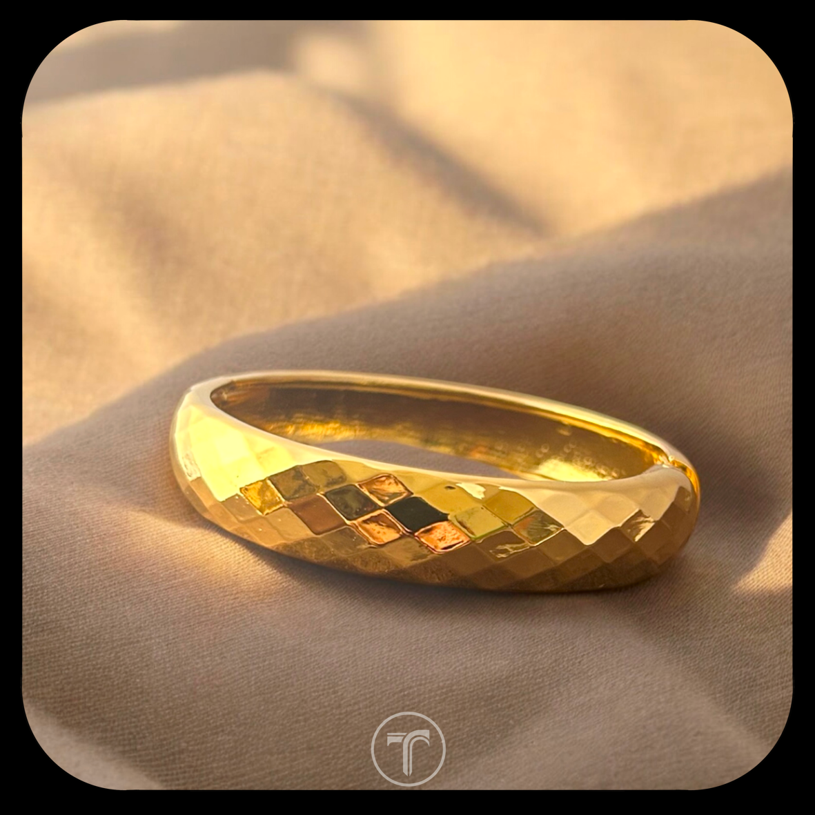 The Checkered Cuff Bangle (Thin)